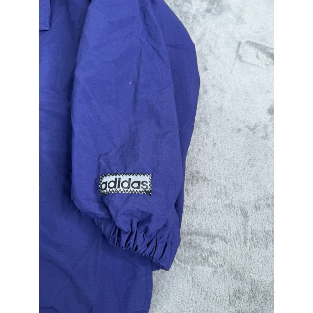 Vintage 90s Adidas Windbreaker Jacket Men's Size Large Blue Full Zip